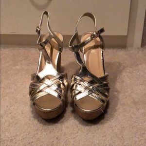 Never been worn gold/cork wedges.